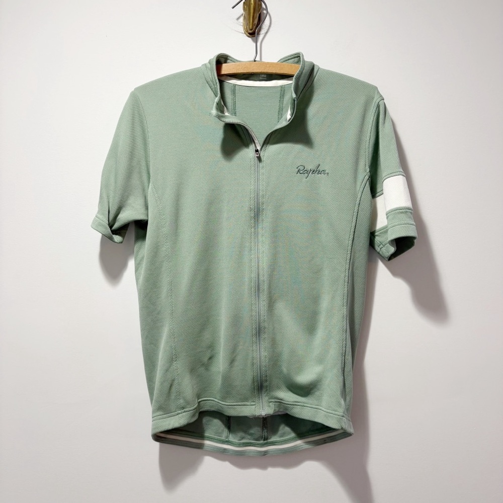 Rapha Men’s Lightweight Jersey Merino Wool Blend Size Large Short Sleeve Green